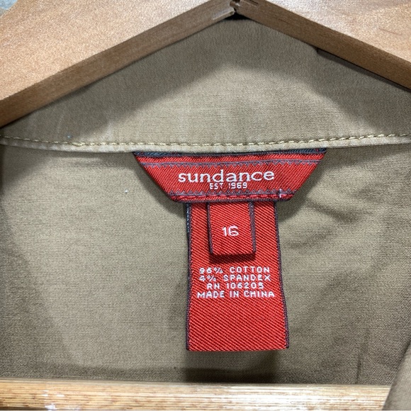 Sundance women's size 16 button down lightweight brown utility jacket minimalist - Picture 8 of 9